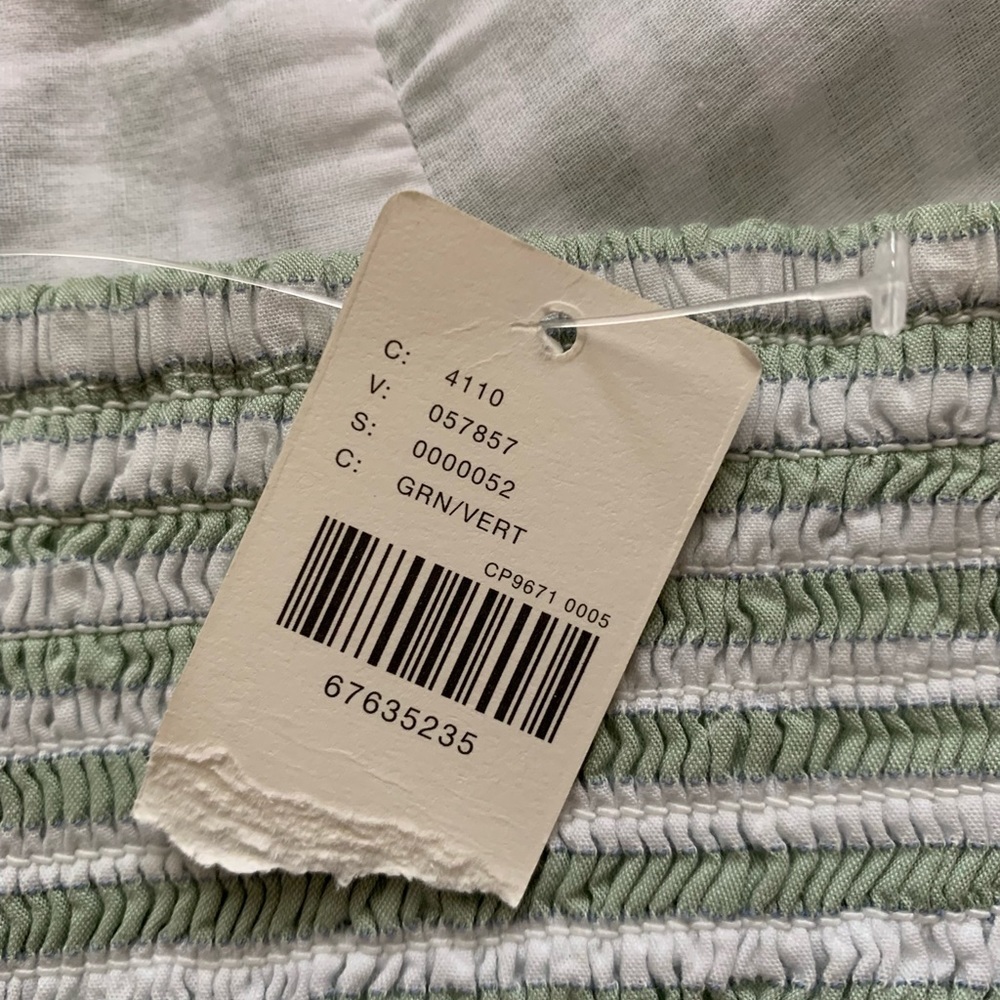 Anthropologie Bustier Stripe Crop Top Size XL Green - Picture 7 of 10